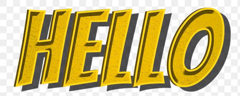 Hello png font word art comic typography