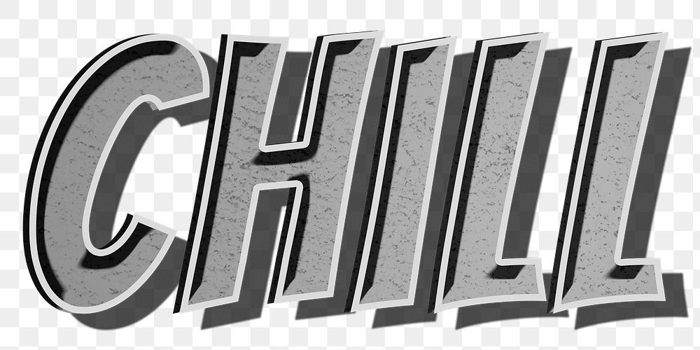 Chill cartoon font png typography