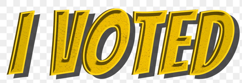 I voted png word cartoon retro typography