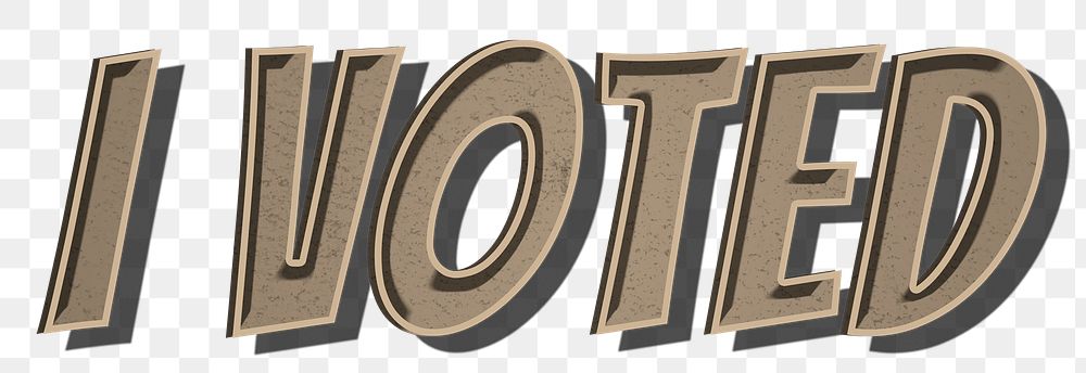 I voted png word cartoon retro typography