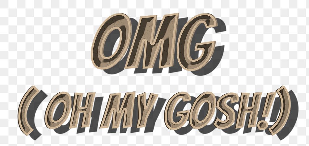 OMG word comic style png typography