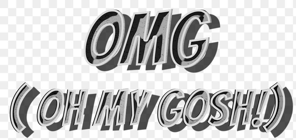 OMG word comic style png typography
