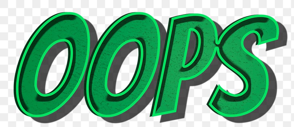 Oops png cartoon font typography