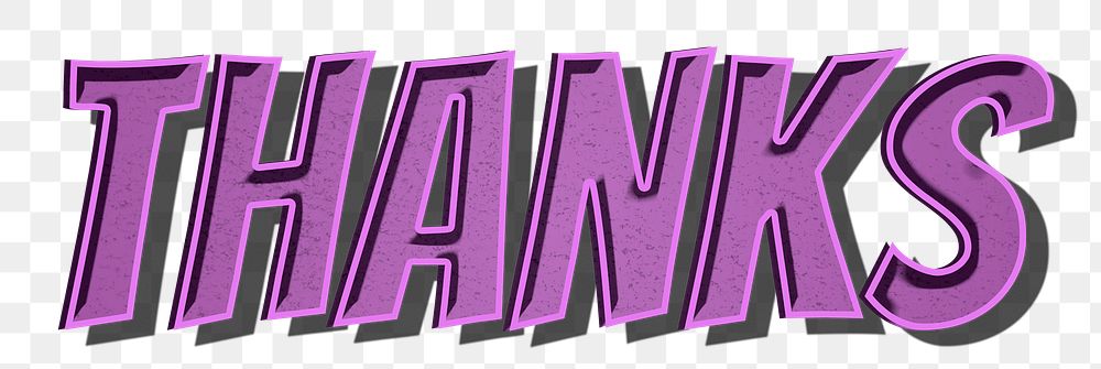 Thanks png cartoon font typography