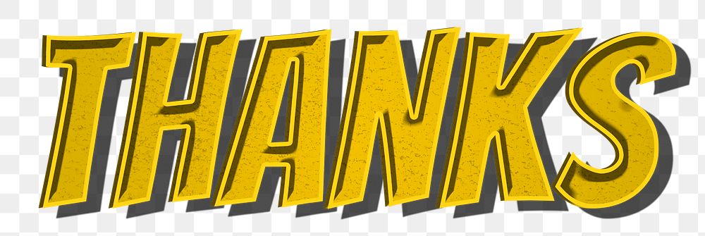 Thanks retro style png typography
