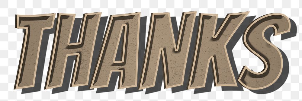 Thanks word art style png typography