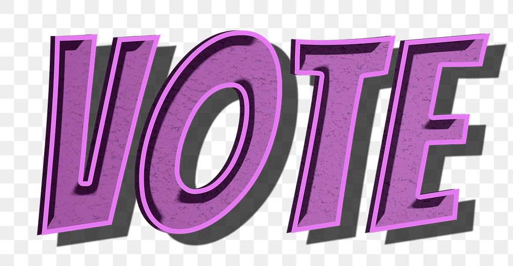 Vote word art style png typography