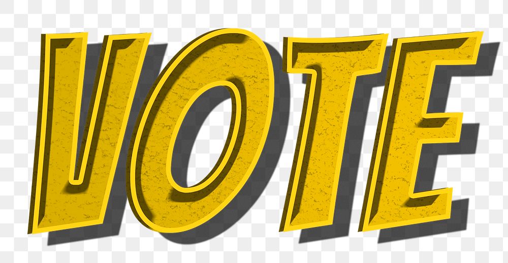 Vote word art style png typography
