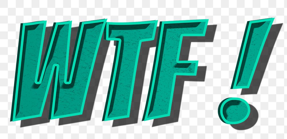 WTF! png cartoon font typography