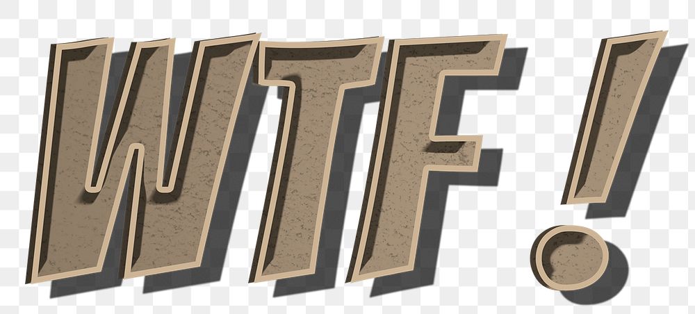 WTF! comic word png typography