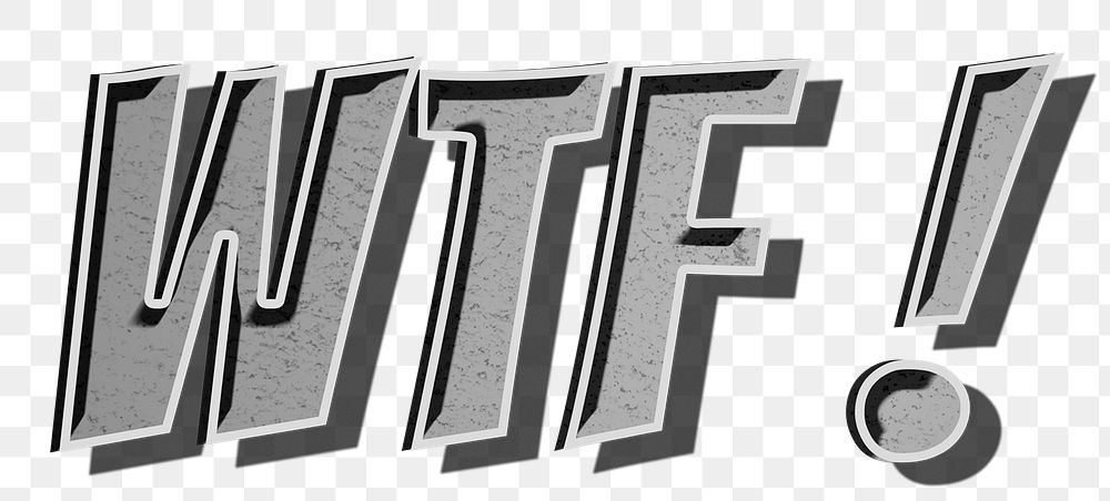 WTF! comic word png typography