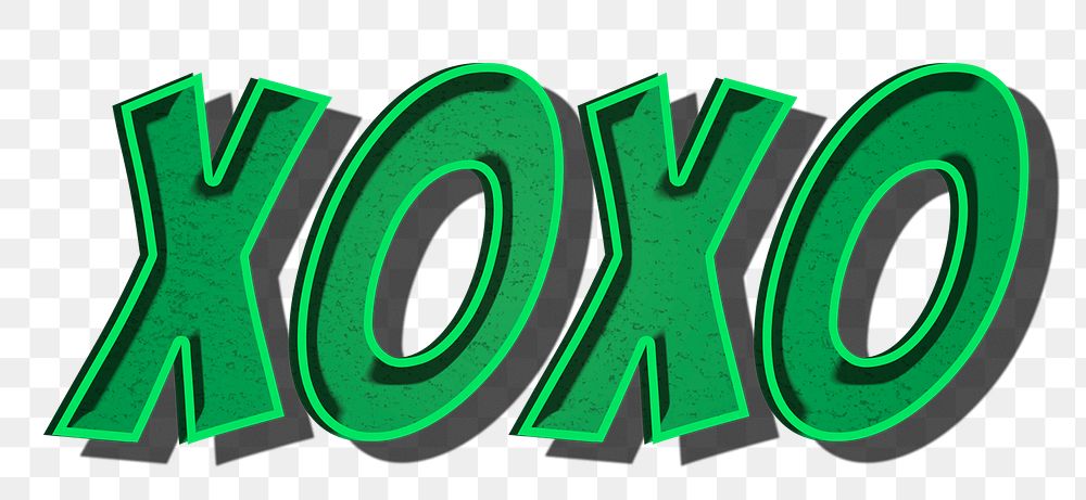XOXO png cartoon word sticker typography