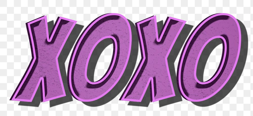 XOXO png cartoon word sticker typography