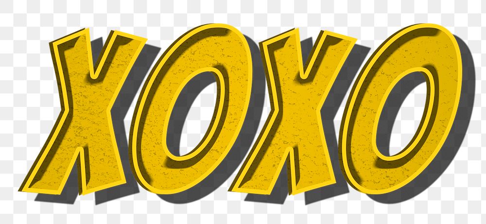 XOXO png retro cartoon font typography