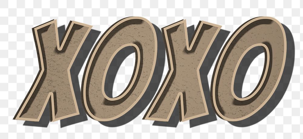 XOXO retro word art png typography