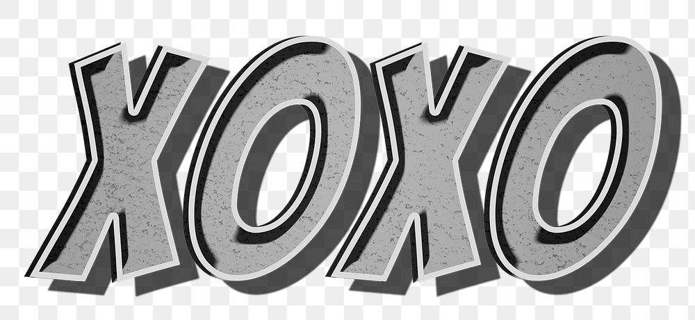 XOXO png cartoon font typography