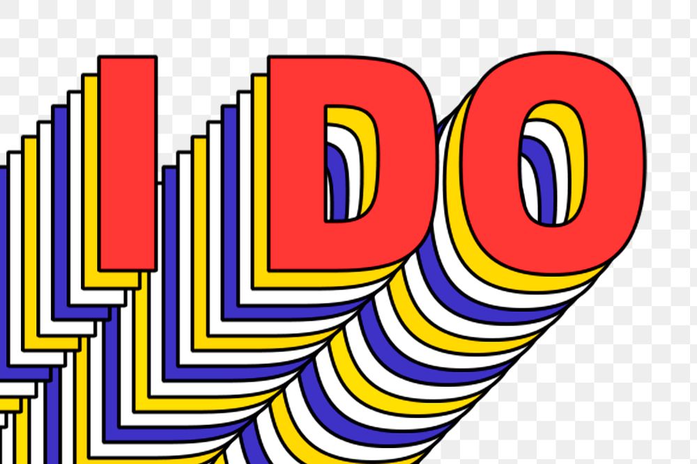 I DO layered png retro typography