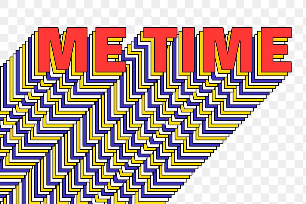 ME TIME layered png retro typography