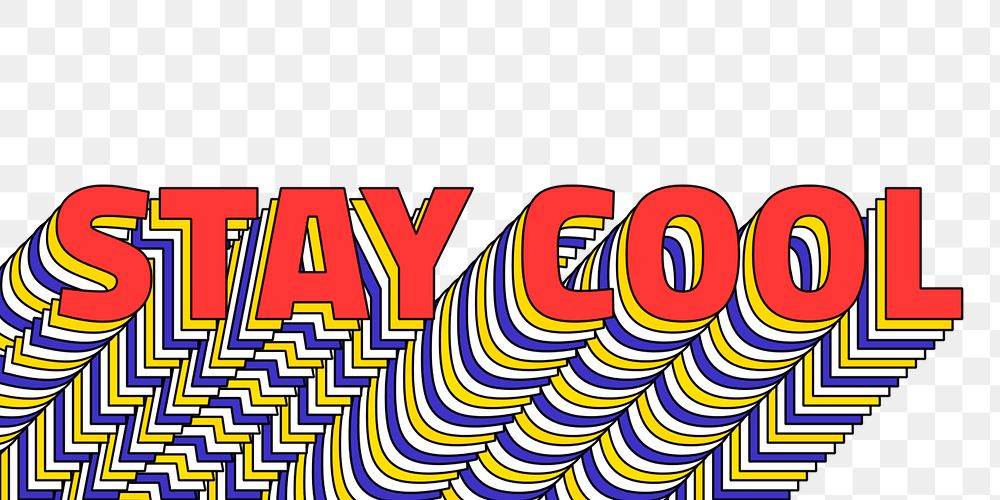 STAY COOL layered png retro typography