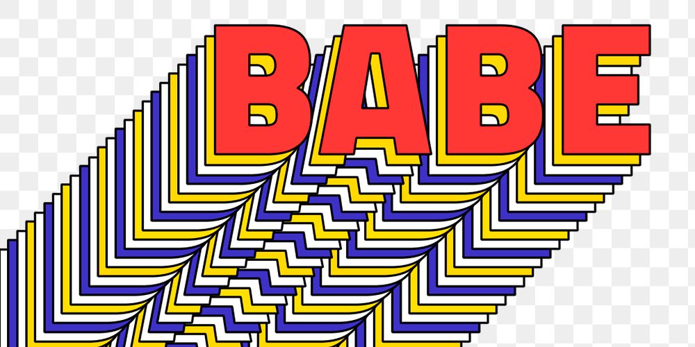 BABE layered png retro typography