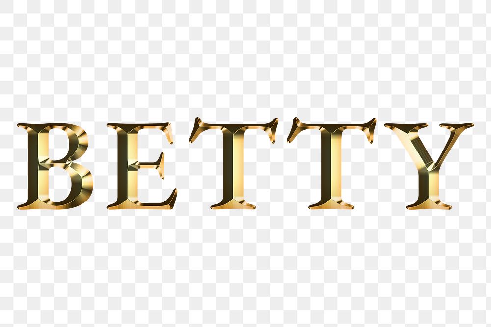 Betty typography in gold effect design element 