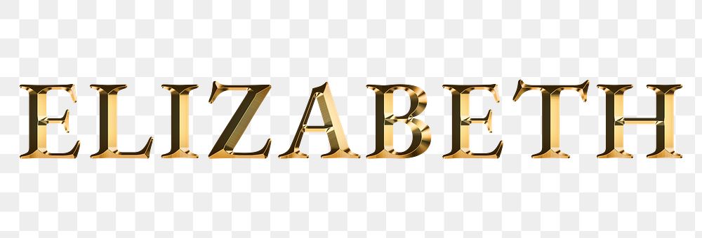 Gold Elizabeth typography design element