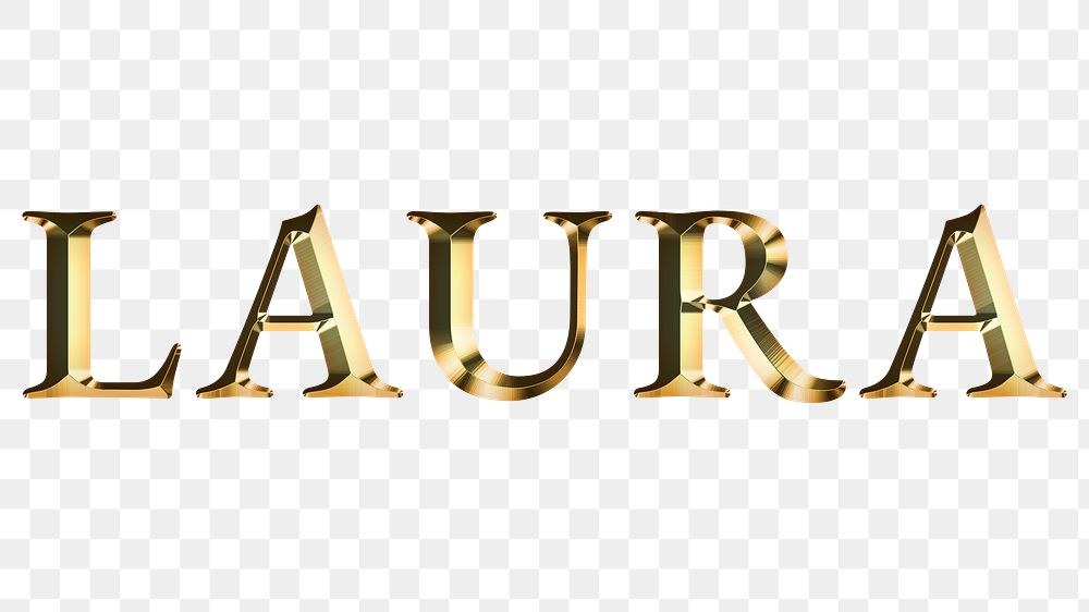 Laura typography in gold effect design element 