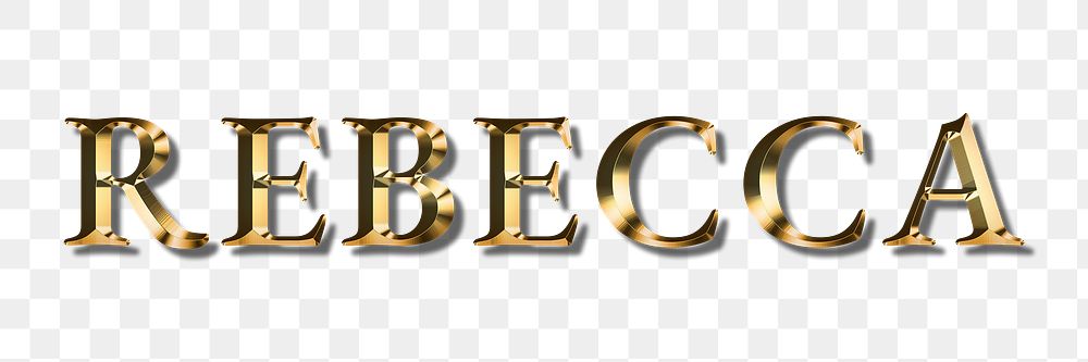 Rebecca typography in gold effect design element