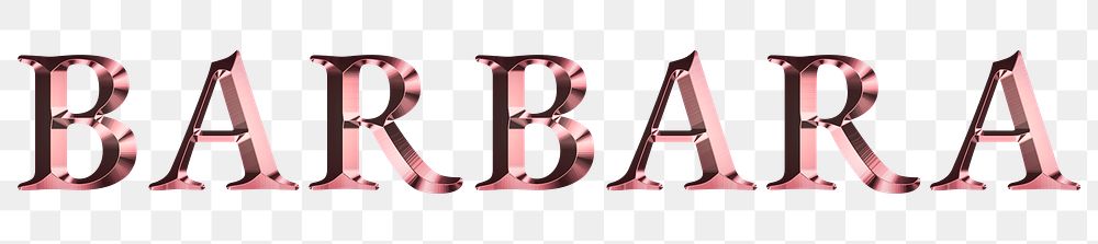 Barbara typography in rose gold design element