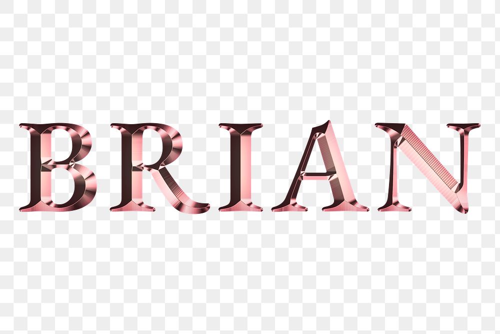 Brian typography in rose gold design element