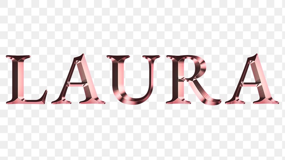 Laura typography in rose gold design element