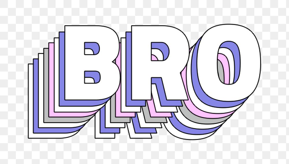 Png Bro layered typography retro word