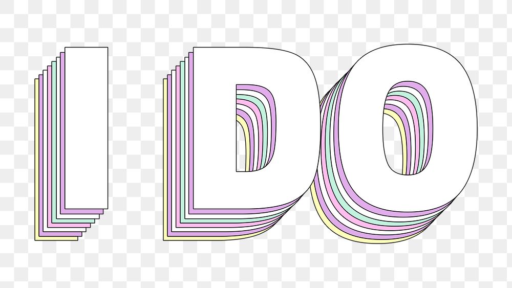 I do layered png typography retro word