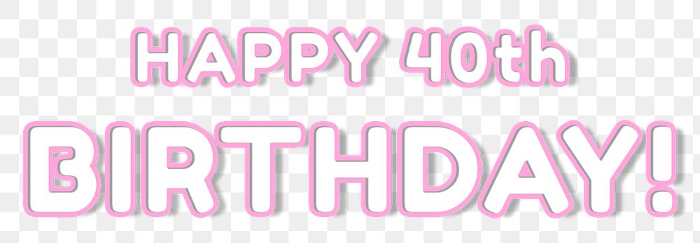 Neon miami happy 40th birthday! bold png font
