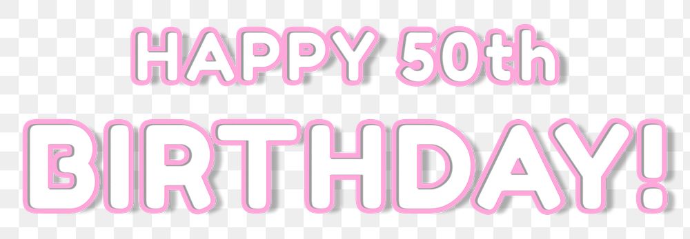 Png miami font happy 50th birthday! neon outline