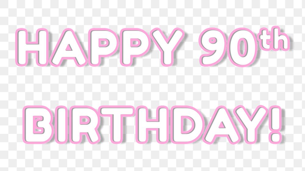 Neon miami now happy 90th birthday! png bold font