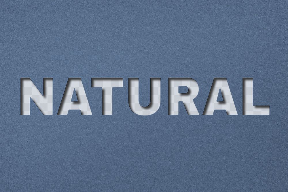 Paper cut natural word png typography