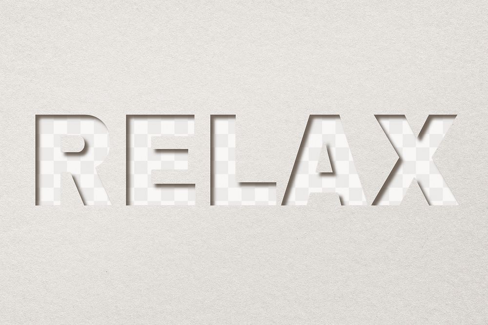 Paper cut 3d lettering relax png clipart font typography