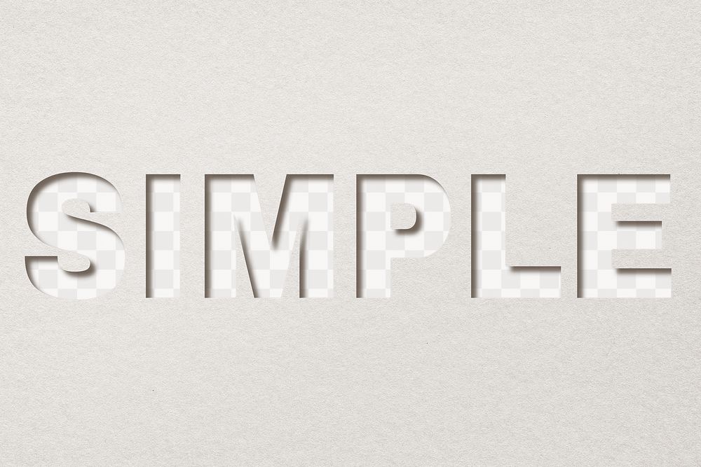 Simple png 3d paper cut font typography