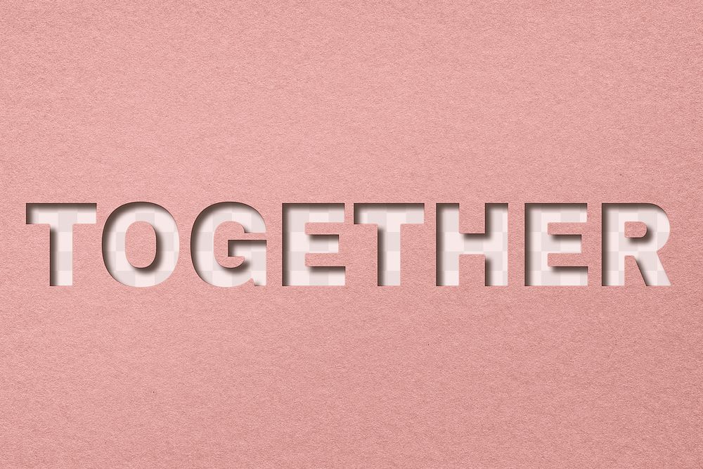 Together png paper cut word art