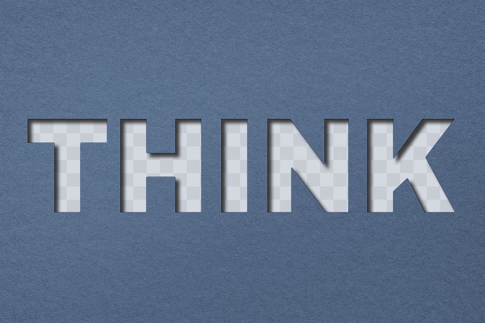 Think png paper cut clipart word typography