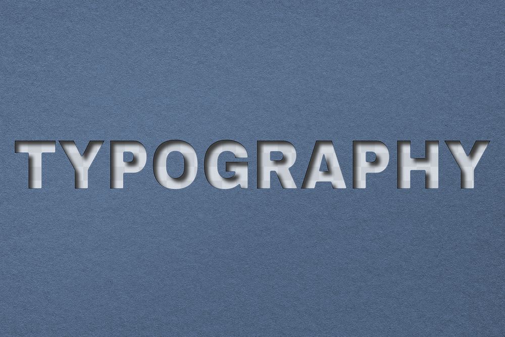 Cut out typography word png font