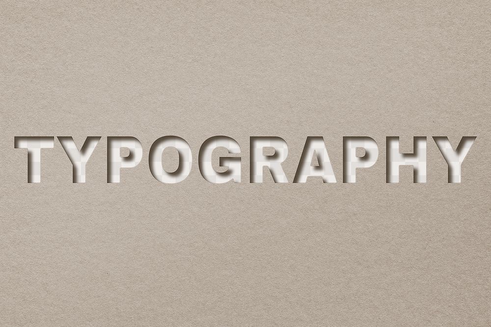 Typography png word cut out font