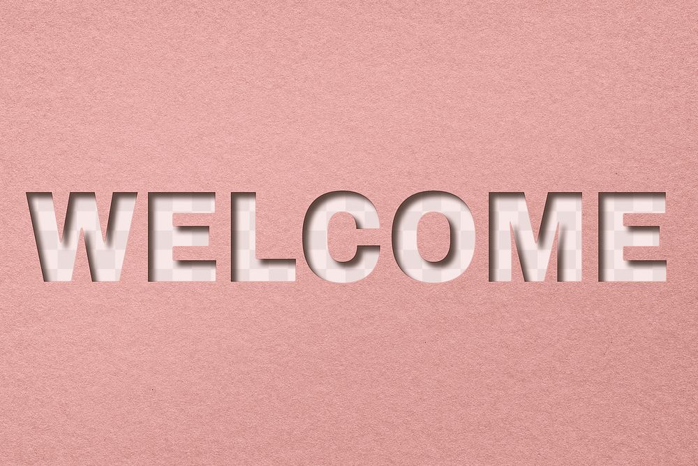 Welcome png paper cut out word art