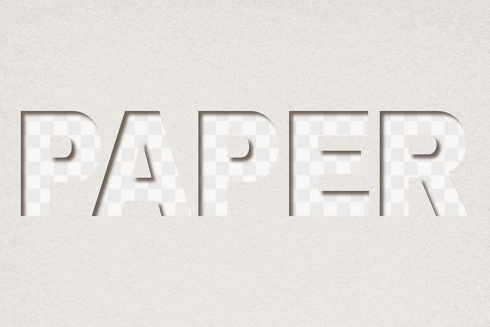 Paper cutout paper png word typography
