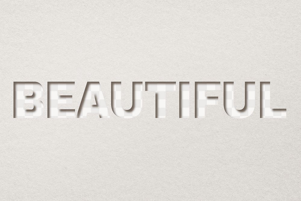 Beautiful png 3d paper cut font typography