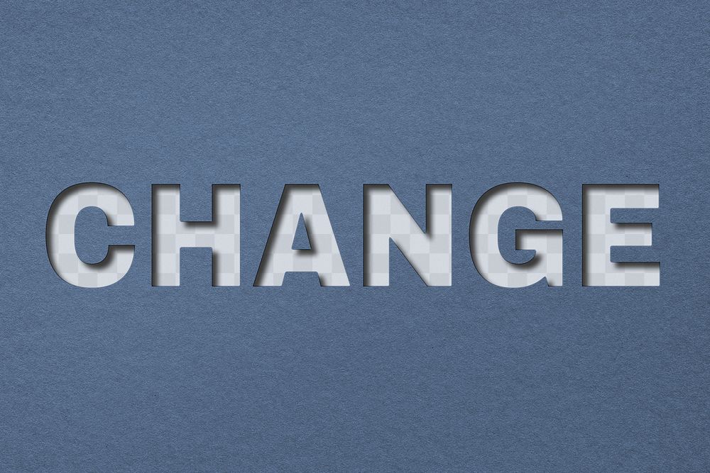 Change word png clipart paper cut font typography