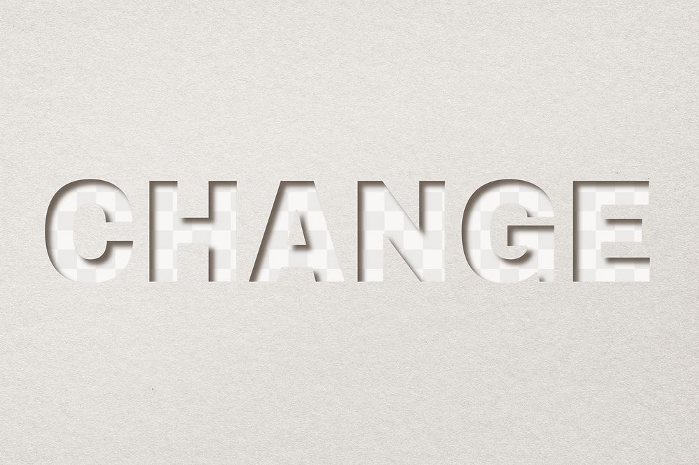 Change word png clipart paper cut font typography