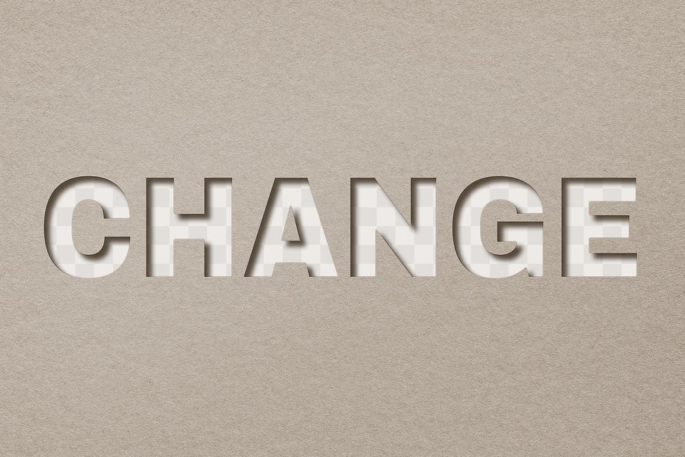 Change word png clipart paper cut font typography