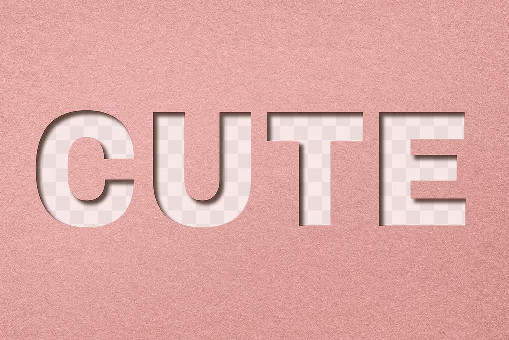 Cute paper cut lettering png clipart